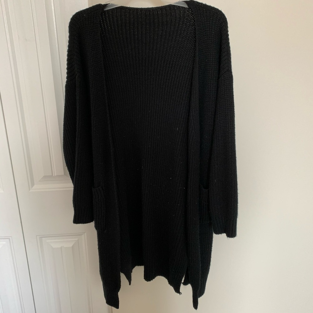 Black cardigan with side slits